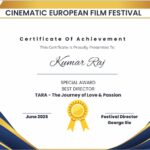 Kumar Raj Wins Best Director at Cinematic European Film Festival 2025 for Ameena and Tara