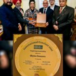 World Leadership Forum honored Ms. Shyna Sunsara, twin sister of Col. Sofiya Qureshi, Leadership Award at House of Lords, London.