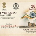 ISRHE to Host Prestigious ‘Bharat Vibhushan Samman – 2026’ at Punjab Vidhan Sabha on 28th April ISRHE to Host Prestigious ‘Bharat Vibhushan Samman – 2026’ at Punjab Vidhan Sabha on 28th April